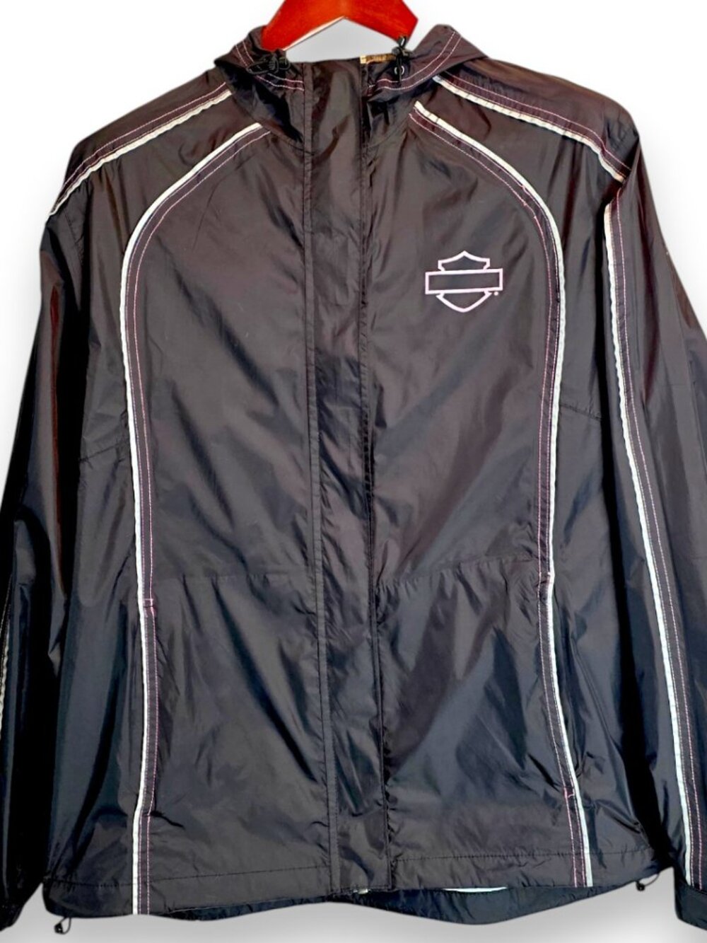 Harley-Davidson Illumination 360 Women's L Rain Suit - Black w/Pink piping NWOT - Picture 5 of 14